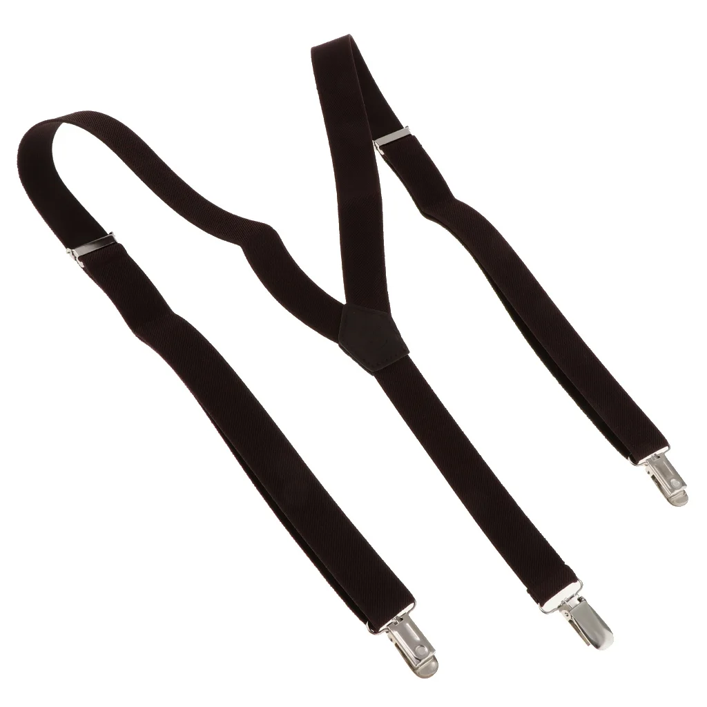 Mens Skinny Suspenders Y Back Wide Elastic Adjustable Trouser Clips Braces for Work Special Event or with Casual Attire Mens Skinny Suspenders Y Back Wide Elastic Adjustable Trouser Clips Braces for Work Special Event or with Casual Attire