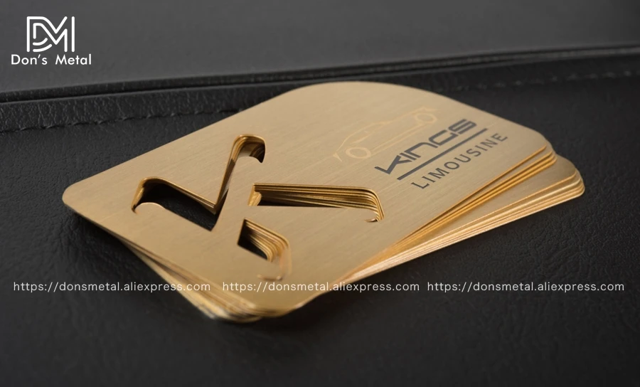 Gold hollow stainless steel business card and black membership card stainless steel metal business card 