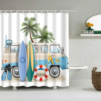 Waterproof Thicken Sunmer Seaside Vacation Black Polyester Mildew Proof Bath Tub Shower Curtain with 12 pcs Hooks
Waterproof Thicken Sunmer Seaside Vacation Black Polyester Mildew Proof Bath Tub Shower Curtain with 12 pcs Hooks