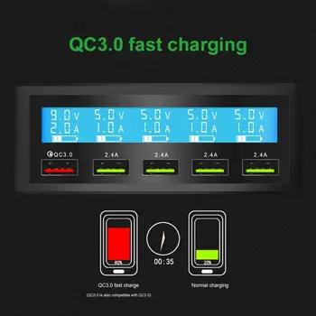 LCD Display 5 USB Port QC3.0 Fast Charging Station Dock Phone Charger Adapter
LCD Display 5 USB Port QC3.0 Fast Charging Station Dock Phone Charger Adapter