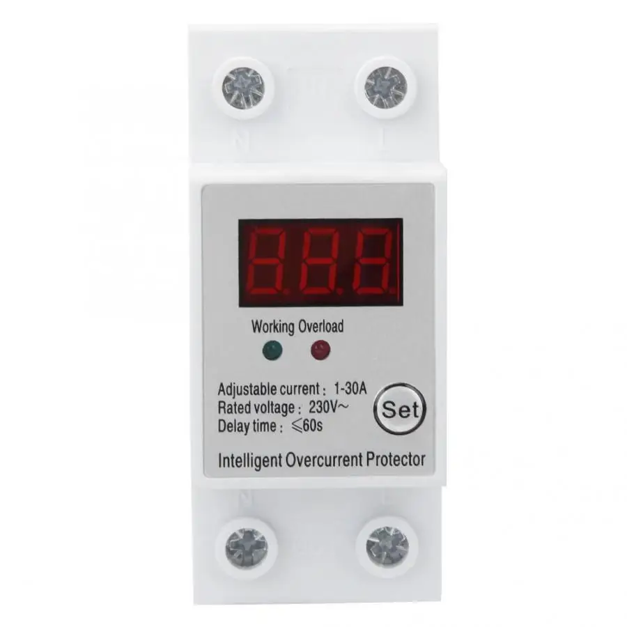 30A 230V Din rail Adjustable Over Current Protector 1-30A Delay Automatic Protector Over Current Delay
30A 230V Din rail Adjustable Over Current Protector 1-30A Delay Automatic Protector Over Current Delay