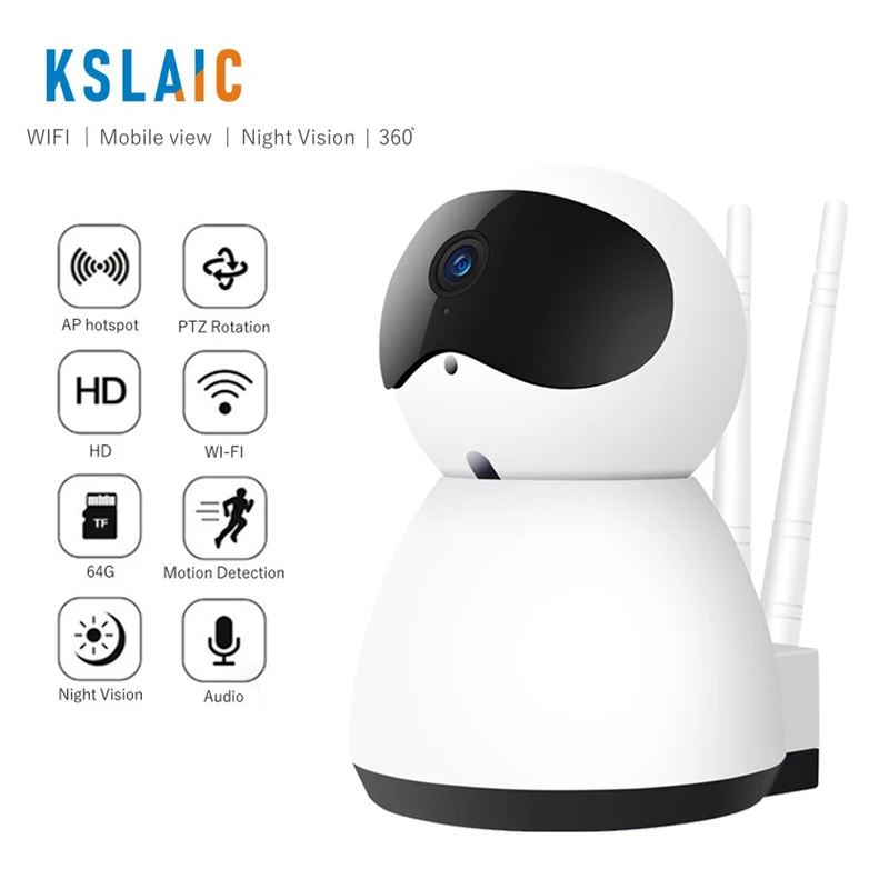 KSLAIC IP Camera Wifi 2.0MP HD 1080P 720P wireless CCTV Camera IR Night Vision P2P Home Security Baby-Monitor Pet camera
KSLAIC IP Camera Wifi 2.0MP HD 1080P 720P wireless CCTV Camera IR Night Vision P2P Home Security Baby-Monitor Pet camera