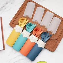 Wheat Straw Portable Tableware Knife, Fork and Spoon Chopsticks Sets Storage Box Five-Piece Set dining table Kitchen accessories
Wheat Straw Portable Tableware Knife, Fork and Spoon Chopsticks Sets Storage Box Five-Piece Set dining table Kitchen accessories