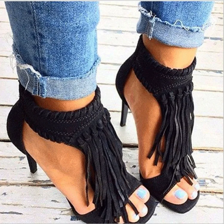 Women Sandals Pumps Tassel High Heel Sandals Sexy Ladies Party Shoes Roman Vintage Wedding shoes Plus Size 698
Women Sandals Pumps Tassel High Heel Sandals Sexy Ladies Party Shoes Roman Vintage Wedding shoes Plus Size 698