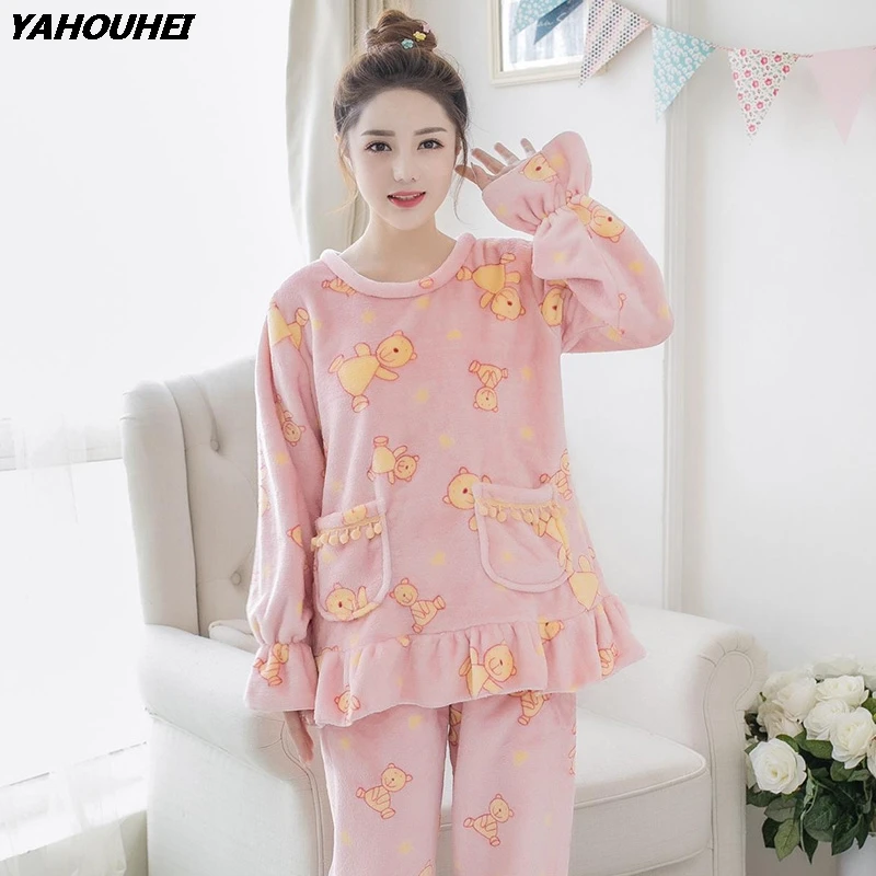 Thick Warm Flannel Pajama Sets For Women 2020 Winter New Fashion Long Sleeve Coral Velvet Pyjama Cute Cartoon Sleepwear Homewear
Thick Warm Flannel Pajama Sets For Women 2020 Winter New Fashion Long Sleeve Coral Velvet Pyjama Cute Cartoon Sleepwear Homewear