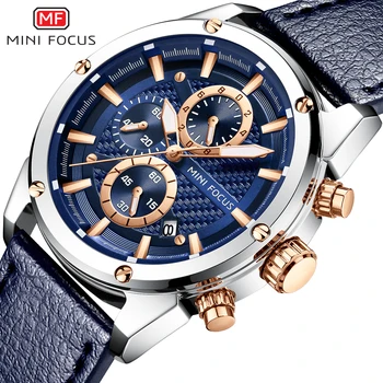 MINI FOCUS Men's Quartz Sport Watches Fashion Blue Leather Strap Fashion Chronograph Waterproof Sport Clock Relogio Masculino
MINI FOCUS Men's Quartz Sport Watches Fashion Blue Leather Strap Fashion Chronograph Waterproof Sport Clock Relogio Masculino