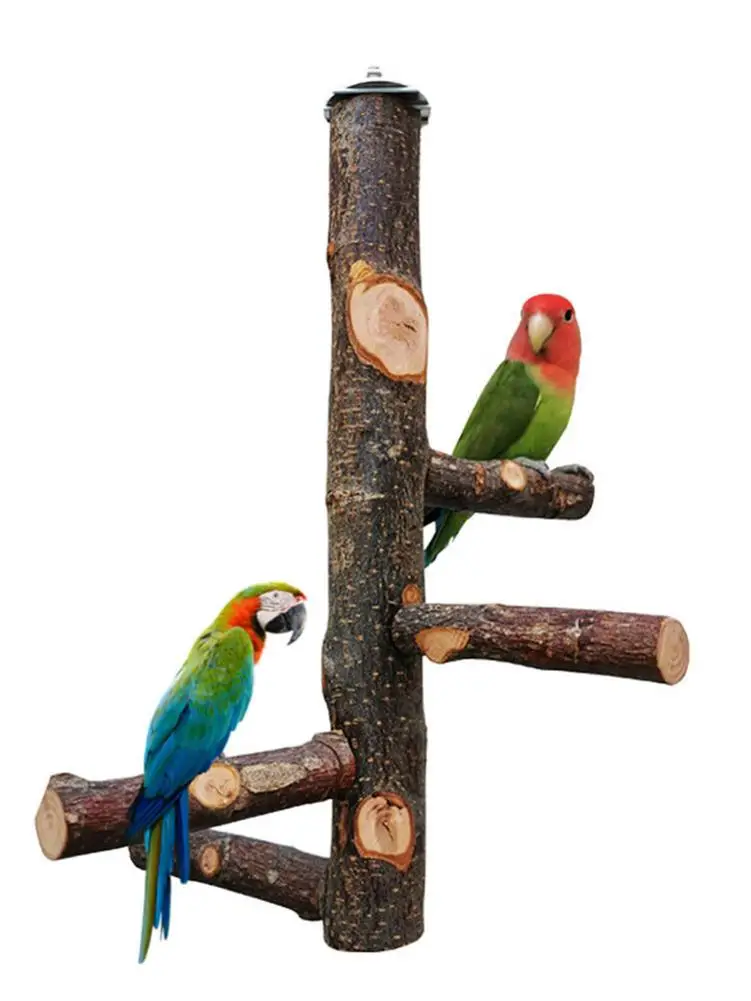 

Pet Parrot Raw Wood Fork Tree Branch Stand Rack Toy Parrot Perches For Bird Cage Wooden Bird Stand Perch Stick Pole Bird Cage