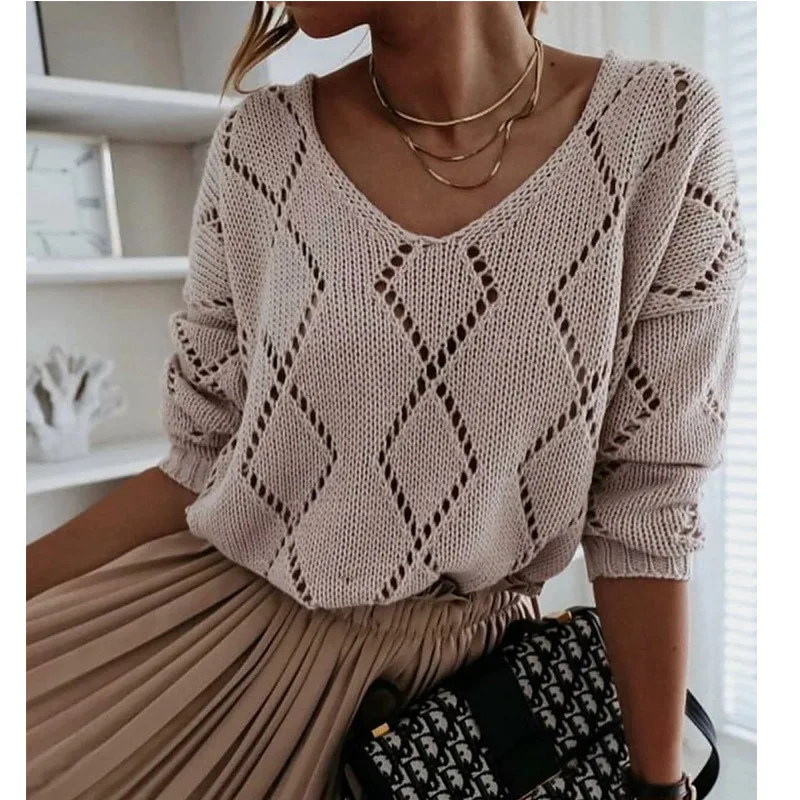 Foridol v neck hollow out pink sweater pull femme women plus size knitted white sweater big size autumn winter 2020
Foridol v neck hollow out pink sweater pull femme women plus size knitted white sweater big size autumn winter 2020