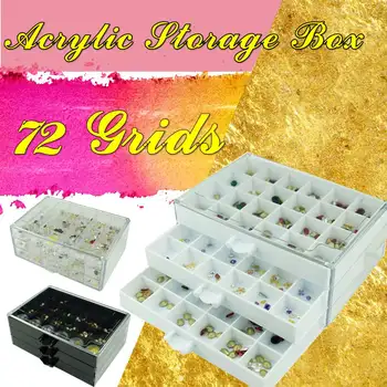 3 Layers 72 Grids Nail Art Storage Box Plastic Transparent Display Case Organizer Holder For Rhinestone Beads Ring Earrings
3 Layers 72 Grids Nail Art Storage Box Plastic Transparent Display Case Organizer Holder For Rhinestone Beads Ring Earrings