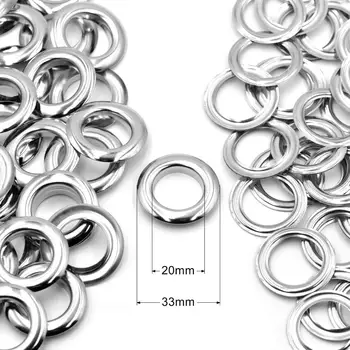 KALASO 10sets Pure Brass Material Big Size Silver 20mm Grommet Eyelet With Washer Fit Leather DIY Craft Shoes Belt Cap 
KALASO 10sets Pure Brass Material Big Size Silver 20mm Grommet Eyelet With Washer Fit Leather DIY Craft Shoes Belt Cap