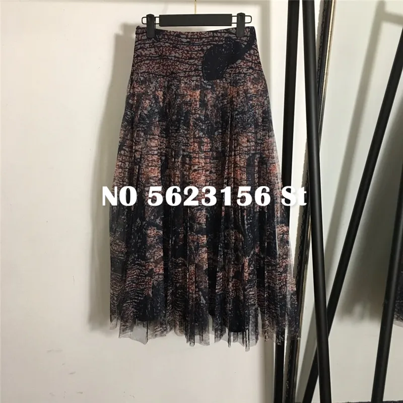 Women's french mesh skirt high waist print long pleated skirts for women high-end Womens Clothing 
Women's french mesh skirt high waist print long pleated skirts for women high-end Womens Clothing
