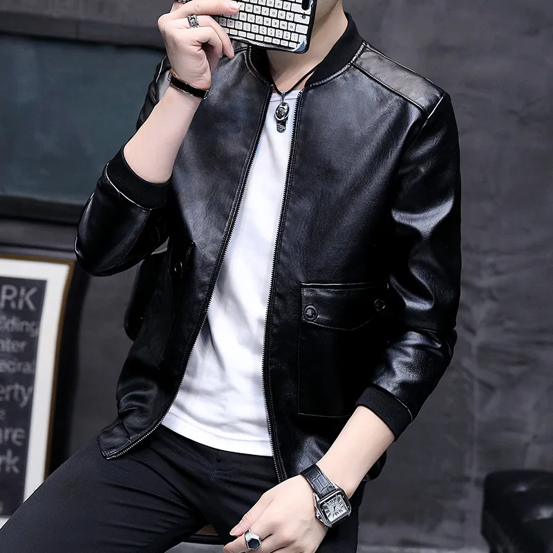 MEN'S Leather Coat Pu Spring And Autumn New Style MEN'S Leather Jackets Thin Slim Fit Korean-style Trend Casual MEN'S Coat Men's
MEN'S Leather Coat Pu Spring And Autumn New Style MEN'S Leather Jackets Thin Slim Fit Korean-style Trend Casual MEN'S Coat Men's