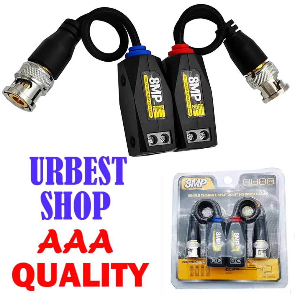 1080P 4K AHD/HD-CVI/TVI/CVBS Passive HD Video Balun Transmitter Pairs 8MP BNC to UTP For DVR Camera CCTV System Q9 Head D10
1080P 4K AHD/HD-CVI/TVI/CVBS Passive HD Video Balun Transmitter Pairs 8MP BNC to UTP For DVR Camera CCTV System Q9 Head D10