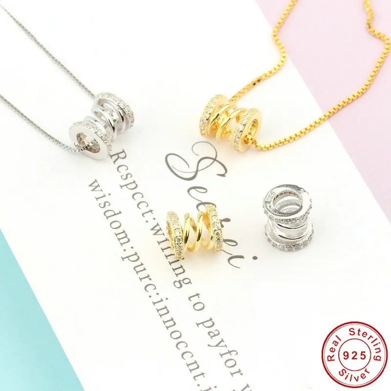 7.7*8mm 925 Sterling Silver Zircon Spring Shape Charm Beads Spacer Beads for DIY Bracelet Necklace Making Jewelry Finding
7.7*8mm 925 Sterling Silver Zircon Spring Shape Charm Beads Spacer Beads for DIY Bracelet Necklace Making Jewelry Finding