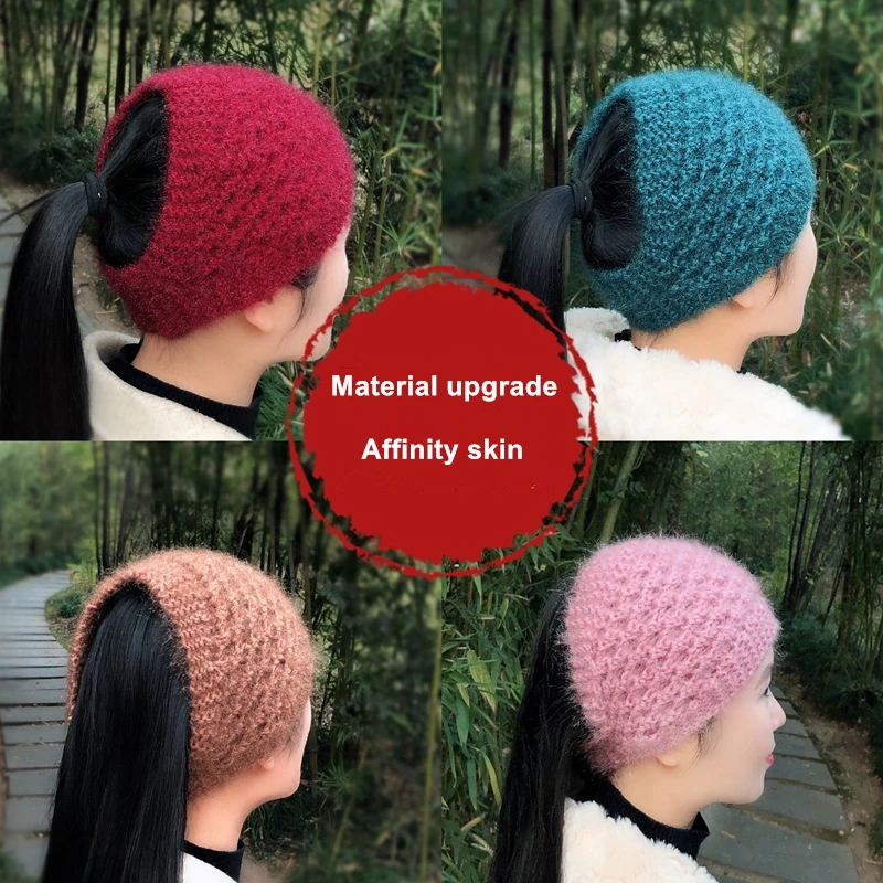 

New Material Woolen Headband Winter Warm Knitted Hat Thicken Turban Soft Hair Band Elastic Hairbands Headwrap Hair Accessories