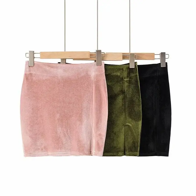 2020 Spring-Style High-waisted Skirt Hem Slit-Skirt WOMEN'S Dress