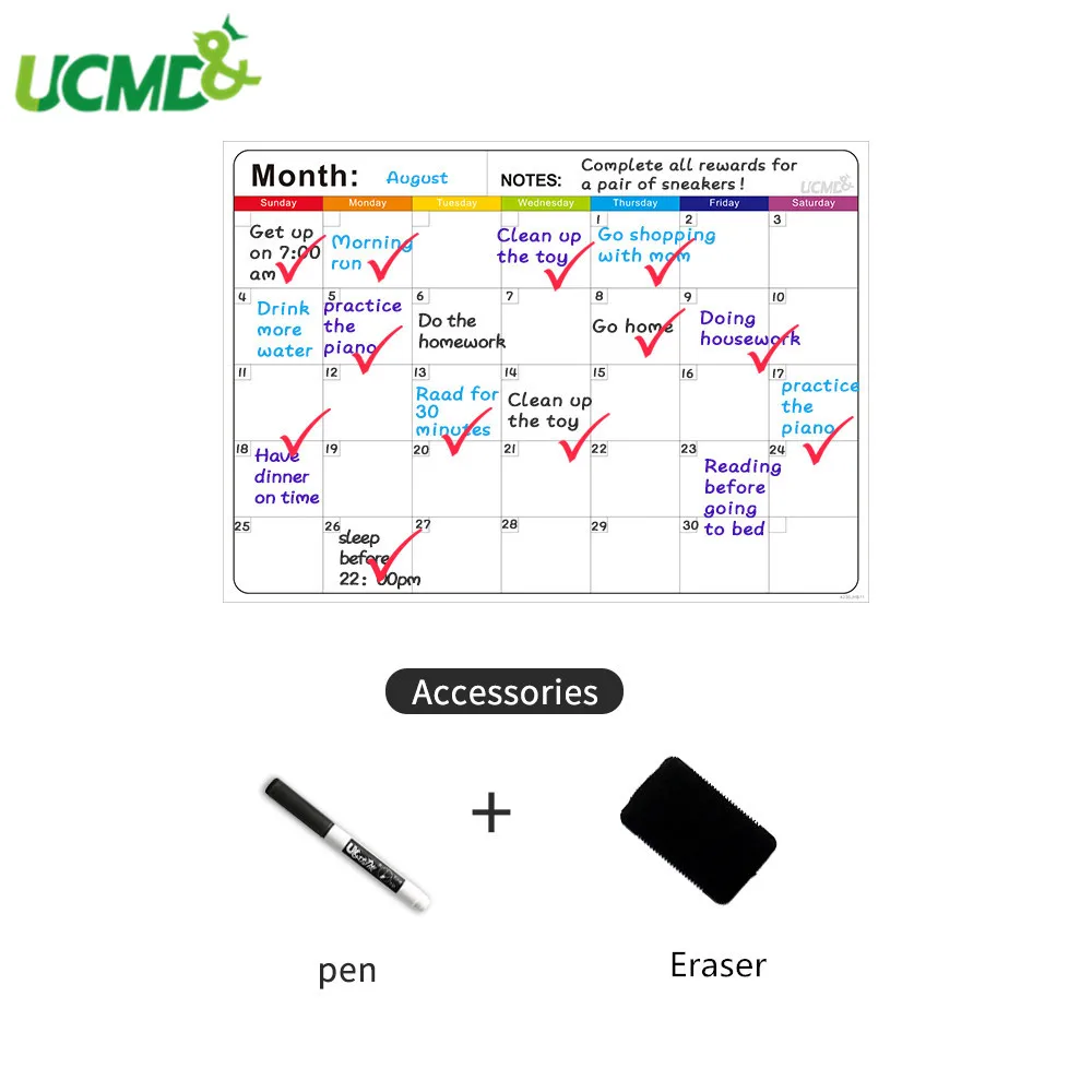 Magnetic Monthly Daily Whiteboard Calendar Erasable Fridge Magnet Sticker Weekly Plan Grocery List To-Do List Notepad Memo Board
Magnetic Monthly Daily Whiteboard Calendar Erasable Fridge Magnet Sticker Weekly Plan Grocery List To-Do List Notepad Memo Board