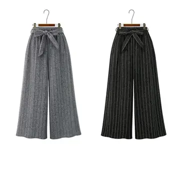 2019 Autumn European Style Plus Size 4Xl Belt Trousers Vertical Striped Drawstring Capris Loose Bow Wide Leg Pants
2019 Autumn European Style Plus Size 4Xl Belt Trousers Vertical Striped Drawstring Capris Loose Bow Wide Leg Pants