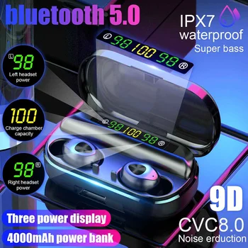 TWS Earphones Three LED Power Digital Display Waterproof bluetooth 5.0 Stereo Gaming Wireless Headphones with Charging Box
TWS Earphones Three LED Power Digital Display Waterproof bluetooth 5.0 Stereo Gaming Wireless Headphones with Charging Box