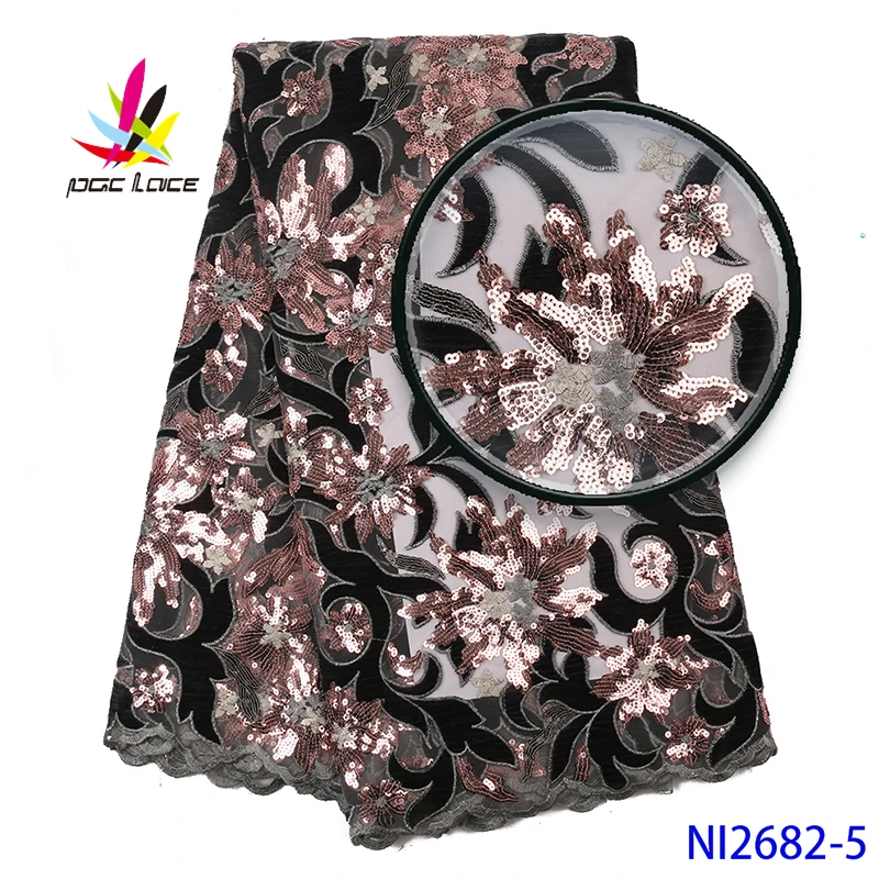 Sequence Lace Fabric Brown Color Embroidery Velvet Sequins African French Nigerian Latest Design High End Tulle For Dress
Sequence Lace Fabric Brown Color Embroidery Velvet Sequins African French Nigerian Latest Design High End Tulle For Dress