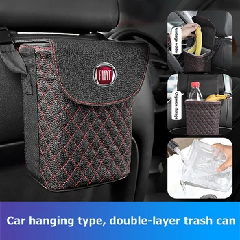 

For Fiat Aegea Doblo Panda Uno Palio Tipo 500c Punto Stilo Bravo Car Seat Back Hanging Rubbish Can Organizer Bag Storage Box