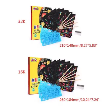 Free Shipping 50 Sheets Scratch Art Crafts for Kids Black Paper Magic Rainbow Painting Boards Gift for Children Kids Girls Boys
Free Shipping 50 Sheets Scratch Art Crafts for Kids Black Paper Magic Rainbow Painting Boards Gift for Children Kids Girls Boys