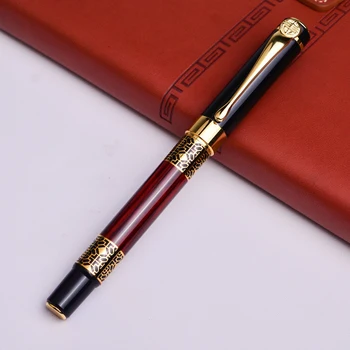 Chinese Classical Fountain Pen Golden Metal Wood Signature Pen for Office Business Signature School Student Gift 
Chinese Classical Fountain Pen Golden Metal Wood Signature Pen for Office Business Signature School Student Gift