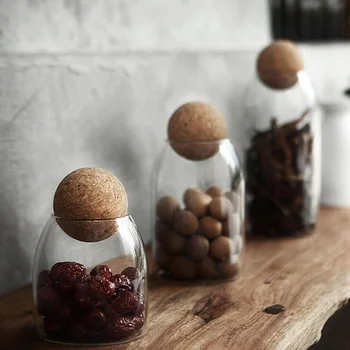 1200ML Transparent Glass Storage Tank Borosilicate Glass Sealed Cans Food Grains Container with Cork (Round Ball, L)
1200ML Transparent Glass Storage Tank Borosilicate Glass Sealed Cans Food Grains Container with Cork (Round Ball, L)