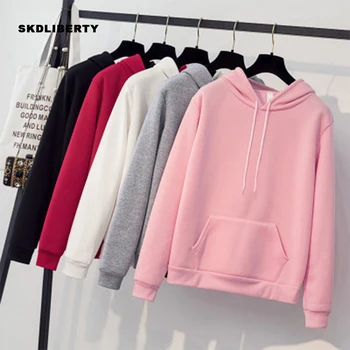 2019 New Harajuku Girls Hoodies Solid Color Hooded Tops Women's Sweatshirt Long-sleeved With Pocket Winter Velvet Thicken Cloth
2019 New Harajuku Girls Hoodies Solid Color Hooded Tops Women's Sweatshirt Long-sleeved With Pocket Winter Velvet Thicken Cloth