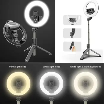 4 in 1 selfie ring light wireless Bluetooth selfie stick mini tripod Handheld Extendable selfie stick With Remote
4 in 1 selfie ring light wireless Bluetooth selfie stick mini tripod Handheld Extendable selfie stick With Remote