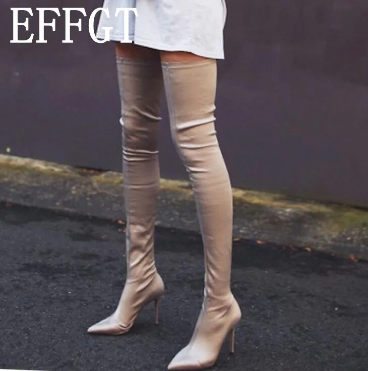 EFFGT 2019 Sexy Party Boots Fashion Silkiness Leather Shoes Women Over The Knee Heels Boots Stretch Flock Winter High Boots A239
EFFGT 2019 Sexy Party Boots Fashion Silkiness Leather Shoes Women Over The Knee Heels Boots Stretch Flock Winter High Boots A239