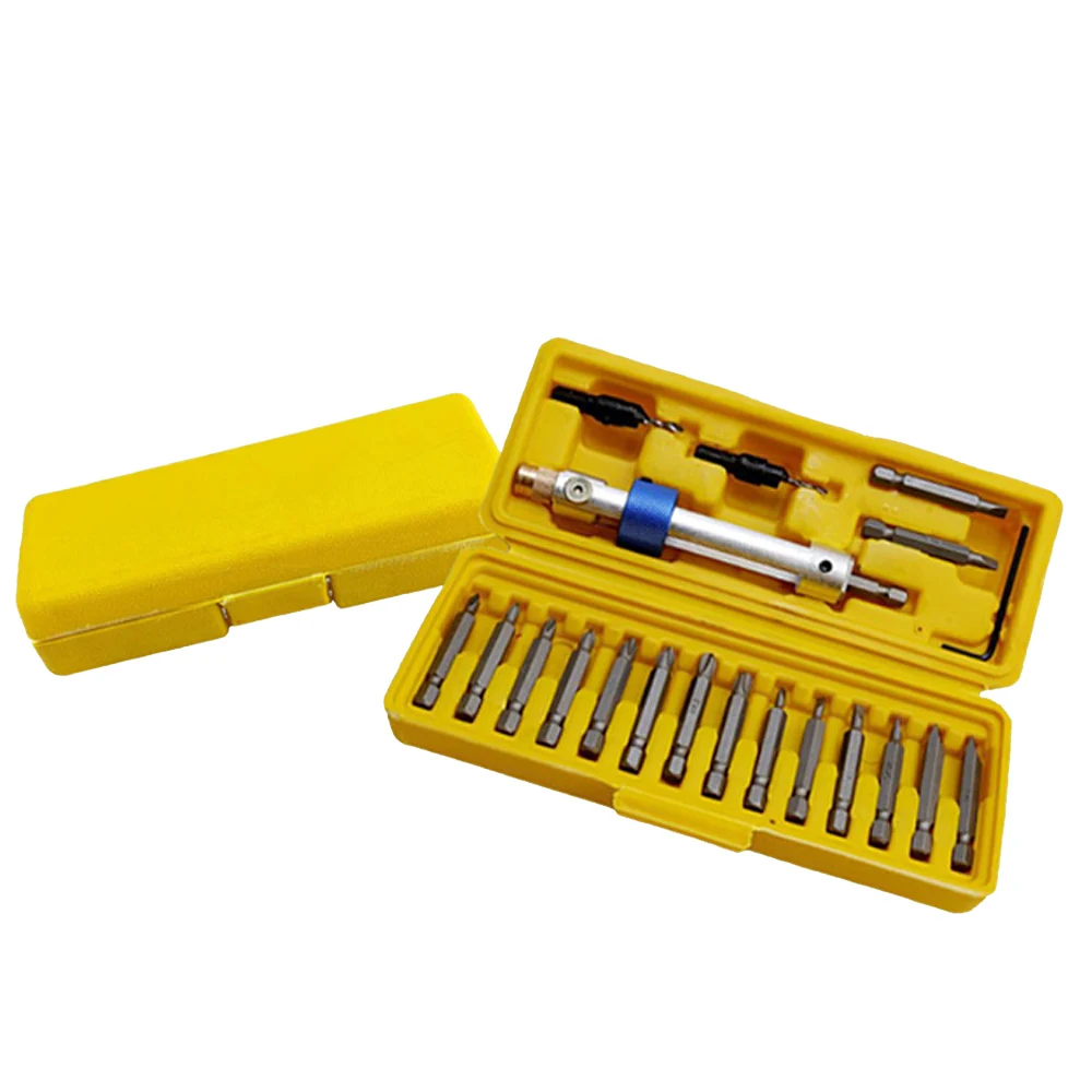 20Pcs Half Time Drill Driver Multi Screwdriver Sets Updated Version 16 Different Kinds Head with Countersink Bits Allen Wrench
20Pcs Half Time Drill Driver Multi Screwdriver Sets Updated Version 16 Different Kinds Head with Countersink Bits Allen Wrench