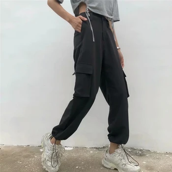 2020 Women's Drawstring Legged Overalls Multi Pocket High Quality Wide Leg Pants Mid Waist Elastic Loose Autumn Cargo Pants Flat
2020 Women's Drawstring Legged Overalls Multi Pocket High Quality Wide Leg Pants Mid Waist Elastic Loose Autumn Cargo Pants Flat