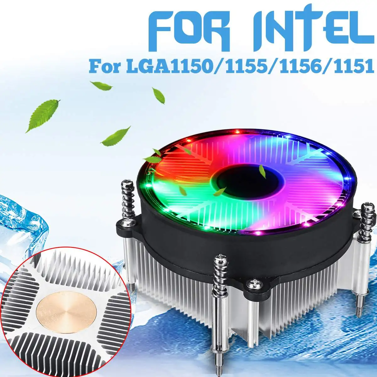 Кулер для процессора вентилятор охлаждения Intel LED тихий радиатор кулер с