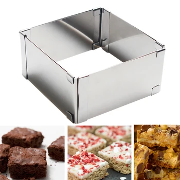1Pcs Sliver Stainless Steel Square Shape Adjustable Cake Mold Cutter Cake Dessert Mold Kitchen DIY Baking Tools
1Pcs Sliver Stainless Steel Square Shape Adjustable Cake Mold Cutter Cake Dessert Mold Kitchen DIY Baking Tools