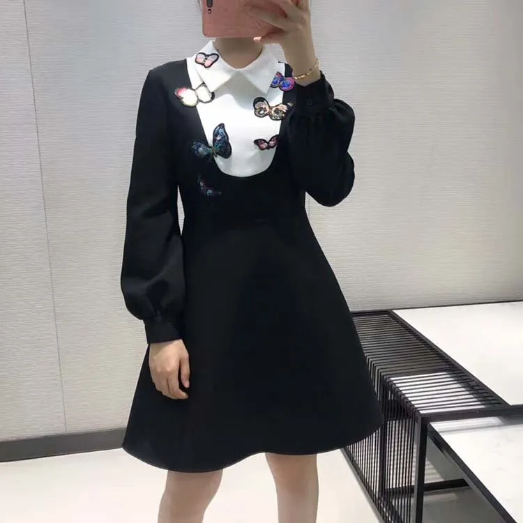 autumn dress fashion women butterful embroidery dress female long sleeve slim dresses tclai
autumn dress fashion women butterful embroidery dress female long sleeve slim dresses tclai