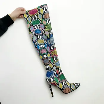 Colorful Snakeskin Boots Long Boots Women Sexy Faux Leather Thin Heel Boots Woman 2019 Winter New Thigh High Boots Female Shoes
Colorful Snakeskin Boots Long Boots Women Sexy Faux Leather Thin Heel Boots Woman 2019 Winter New Thigh High Boots Female Shoes