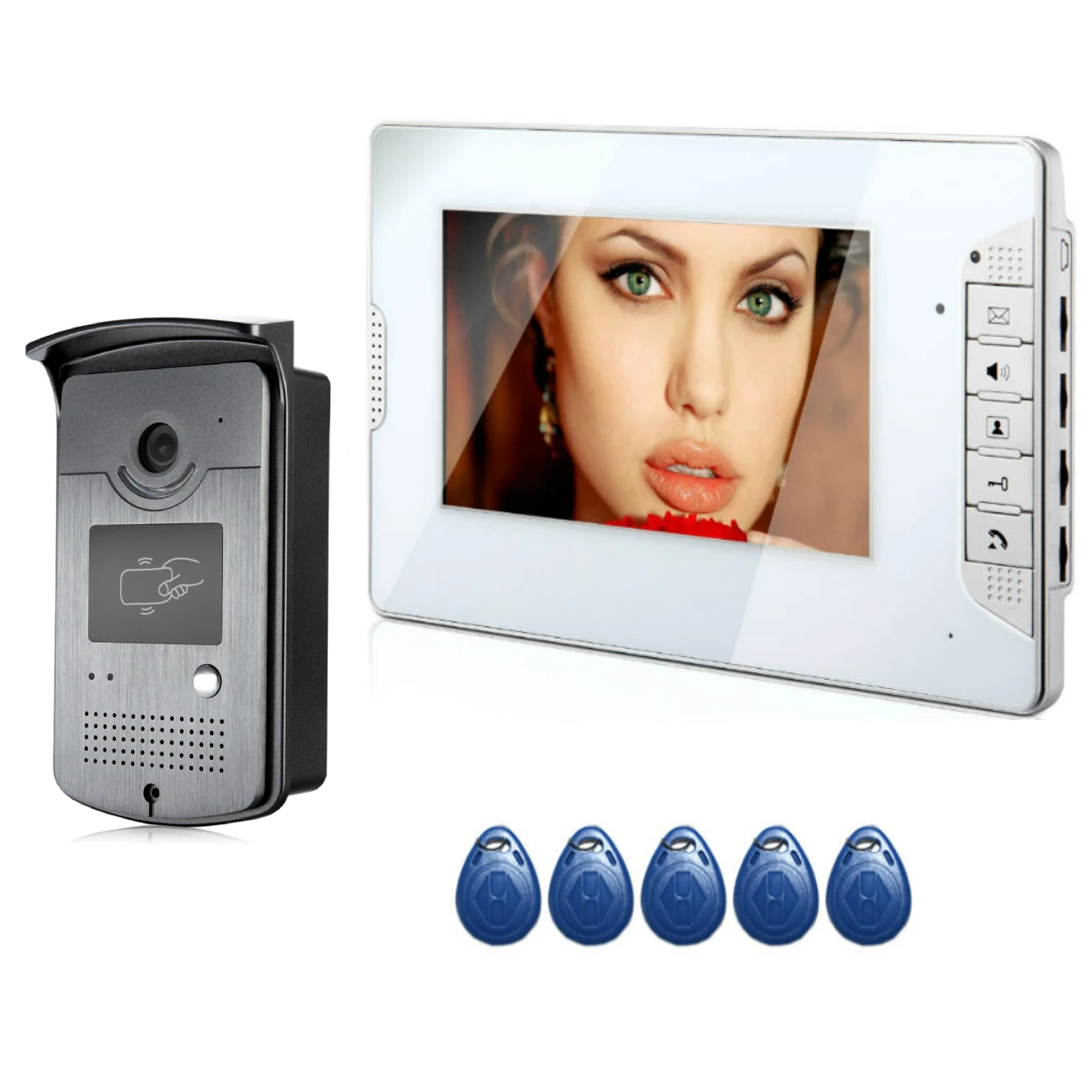 

7 Inch Video Doorbell Intercom Door Bell with Camera and Monitor Doorphone System Night Vision for Villa Apartment