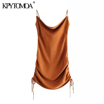 KPYTOMOA Women 2020 Sexy Fashion Drawstring Tie Mini Dress Vintage Sleeveless Backless Spaghetti Strap Female Dresses Vestidos
KPYTOMOA Women 2020 Sexy Fashion Drawstring Tie Mini Dress Vintage Sleeveless Backless Spaghetti Strap Female Dresses Vestidos