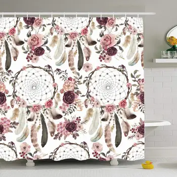 Shower Curtain Set with Hooks 72x72 Ornament Watercolor Symbol Catcher Branch Traditional Floral Hand Pattern Pink Vintage
Shower Curtain Set with Hooks 72x72 Ornament Watercolor Symbol Catcher Branch Traditional Floral Hand Pattern Pink Vintage