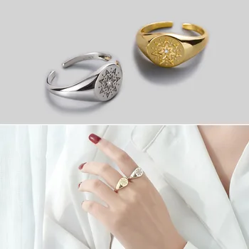 Leouerry 925 Sterling Silver Creative Engraving Star Pattern Rings for WomenAbstract Watch Design Round Rings Silver 925 Jewelry
Leouerry 925 Sterling Silver Creative Engraving Star Pattern Rings for WomenAbstract Watch Design Round Rings Silver 925 Jewelry