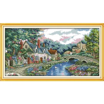 The Peaceful Countryside Mountain Water Tree Printed Patterns Cross Stitch Kits Embroidery Needlework Sets Cross-Stitch Hafty
The Peaceful Countryside Mountain Water Tree Printed Patterns Cross Stitch Kits Embroidery Needlework Sets Cross-Stitch Hafty