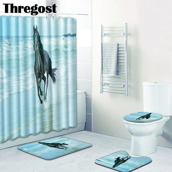 Thregost 3D Print Toilet Floor Mats Bath Rug Set 3pcs with Shower Curtain Microfiber Water Absorbent Mat Bathrooms Rugs
Thregost 3D Print Toilet Floor Mats Bath Rug Set 3pcs with Shower Curtain Microfiber Water Absorbent Mat Bathrooms Rugs