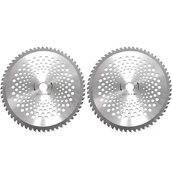2 Set 10 inch x 80T Carbide Tip Brush Blades - for Brush Cutter, Trimmer, Weeder Eater Cuts Like Butter