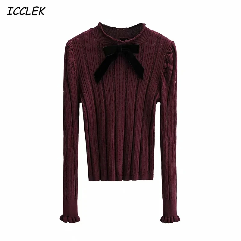 Winter Women's Bow Sweaters Skinny Knitted Jumper Mujer Long Sleeves O neck 2020 Autumn Solid Vintage Kintwear Slim Chic Sweater
Winter Women's Bow Sweaters Skinny Knitted Jumper Mujer Long Sleeves O neck 2020 Autumn Solid Vintage Kintwear Slim Chic Sweater
