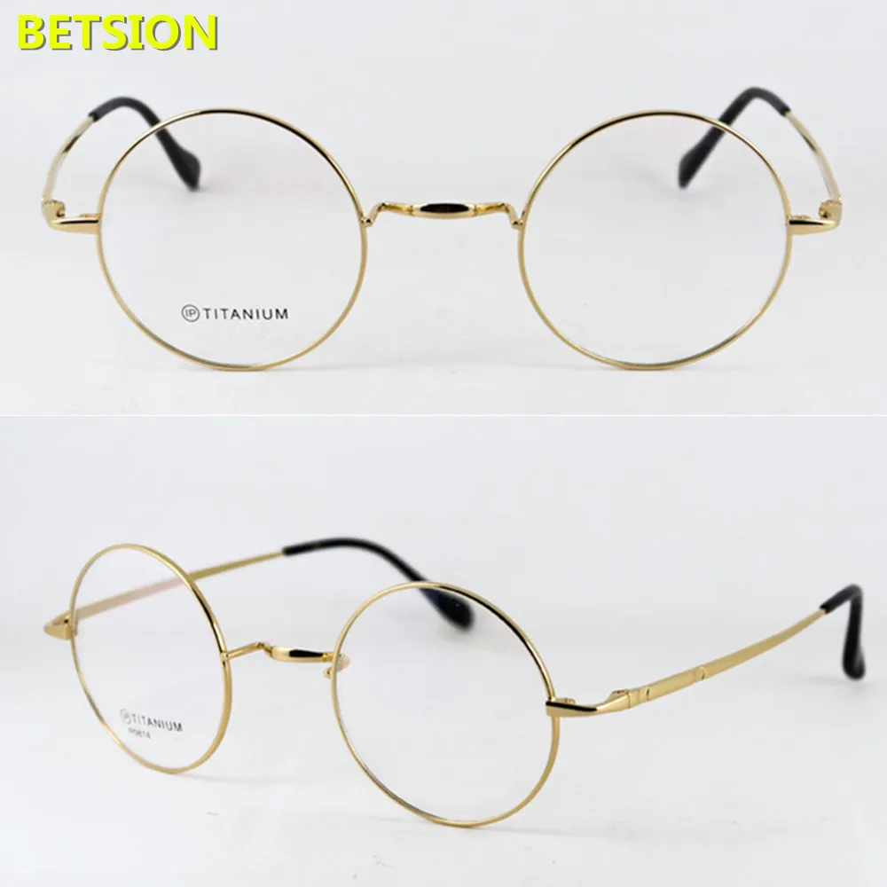 Фото BETSION Luxury Titanium 44mm Vintage Round Eyeglass Frame Man Women Spectacles Glass | Аксессуары для одежды