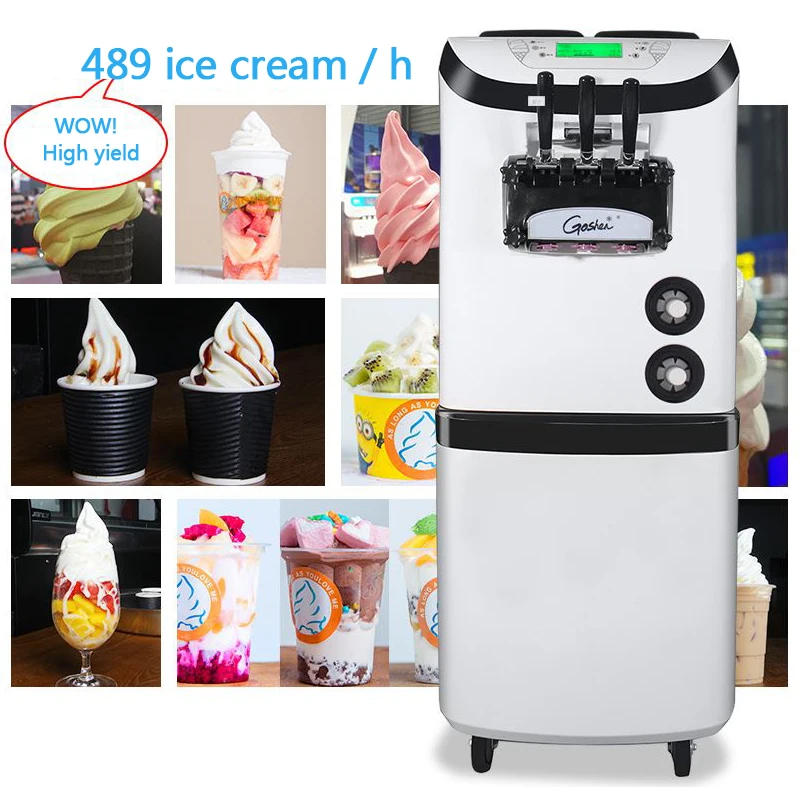Hot sale gelato table top soft ice cream milkshake vending machine 3 Flavors Ice Cream Maker 36-42L/H
Hot sale gelato table top soft ice cream milkshake vending machine 3 Flavors Ice Cream Maker 36-42L/H
