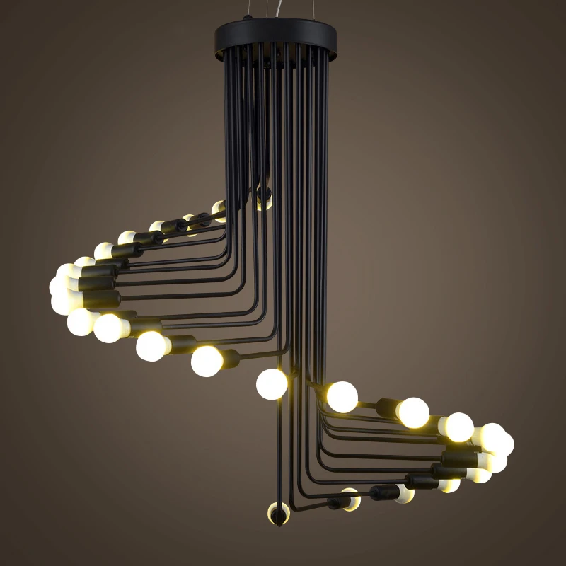 Black Iron Spiral Pendant Light Fixture Modern Retro Industrial Vintage Staircase Bulb Hanging Lamp Lustre Luminaria Dining Room
Black Iron Spiral Pendant Light Fixture Modern Retro Industrial Vintage Staircase Bulb Hanging Lamp Lustre Luminaria Dining Room