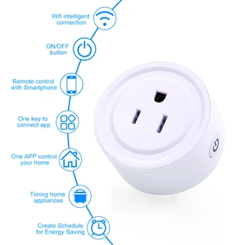 Mini Wifi Plug Wireless Timer 110-240V Smart Socket Work with APP Remote Control with ON/OFF Switch for Light Electrical
Mini Wifi Plug Wireless Timer 110-240V Smart Socket Work with APP Remote Control with ON/OFF Switch for Light Electrical
