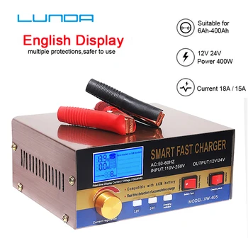 AGM Start-stop Automatic Battery Charger 12V 24V Smart Float Charger for Car Motorcycle SLA ATV AGM GEL CELL Lead Acid Batteries
AGM Start-stop Automatic Battery Charger 12V 24V Smart Float Charger for Car Motorcycle SLA ATV AGM GEL CELL Lead Acid Batteries